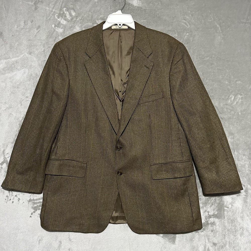 Vintage Chaps Ralph Lauren Houndstooth Blazer Jacket Mens Size 46 Academia FLAW
